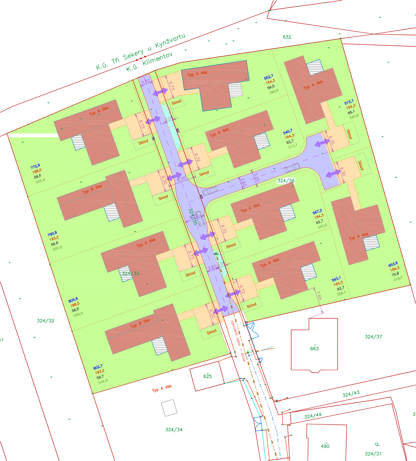 Mapa pozemků